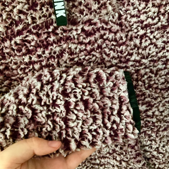 Victorias Secret PINK Sherpa Quarter Zip Pullover Sweater Jacket - Picture 5 of 6